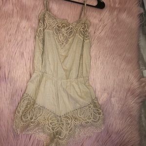 Lace sleep romper